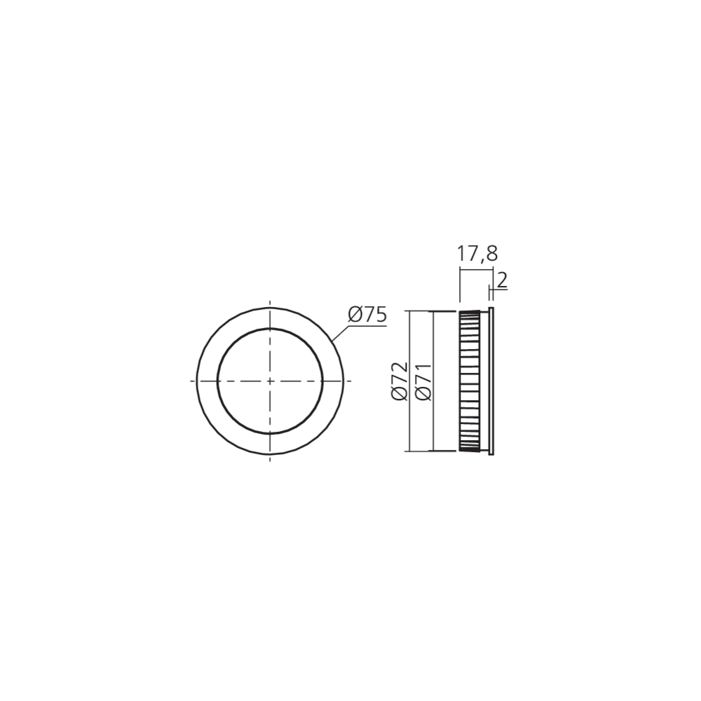 Poignée cuvette ronde magnétique
