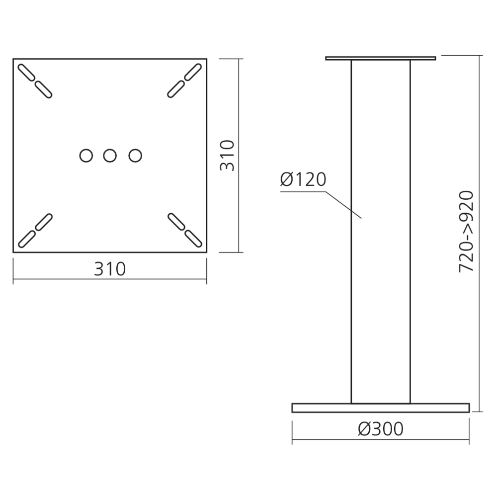 Pied de péninsule réglable