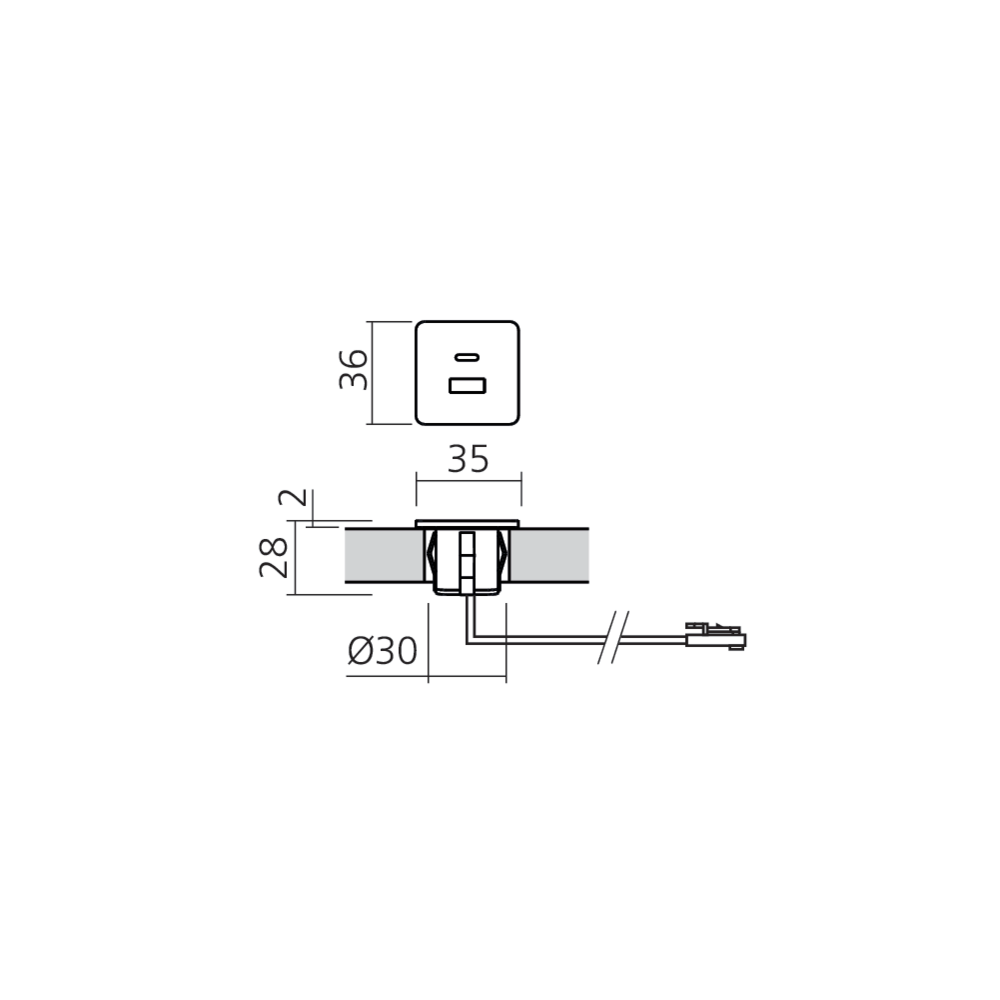 Mini bloc prises USB carré