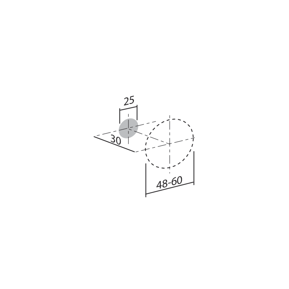 Bouton verre incurvé rond