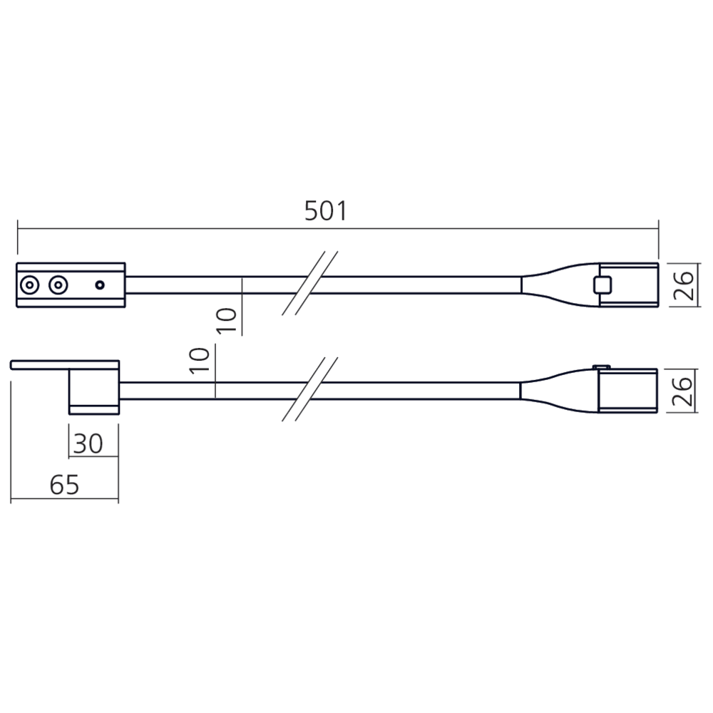 Spot carré sur flexible Flexi