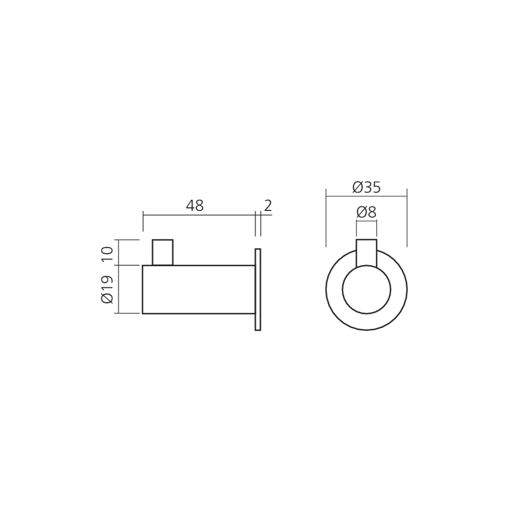 Patère inox ronde