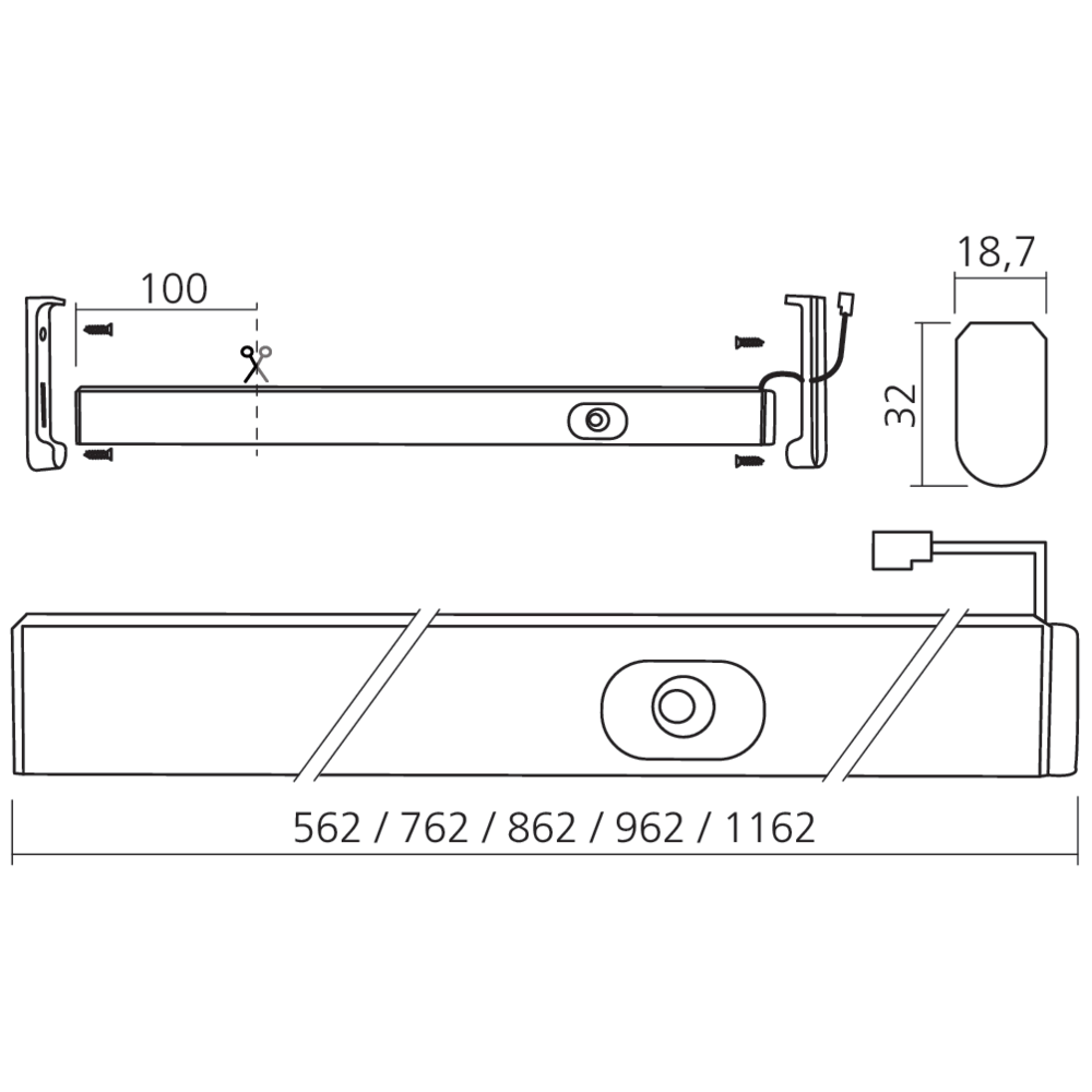 Tube de penderie LED 12 V