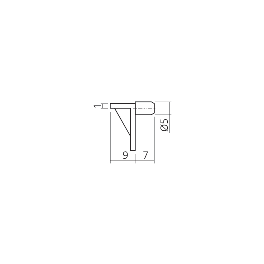 Taquet de rayon Ø5 mm