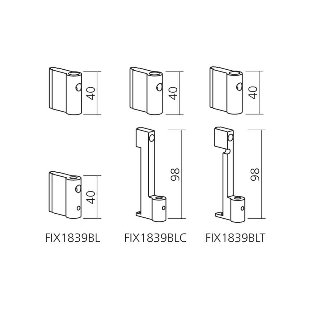 Set de pattes de fixation haut-bas