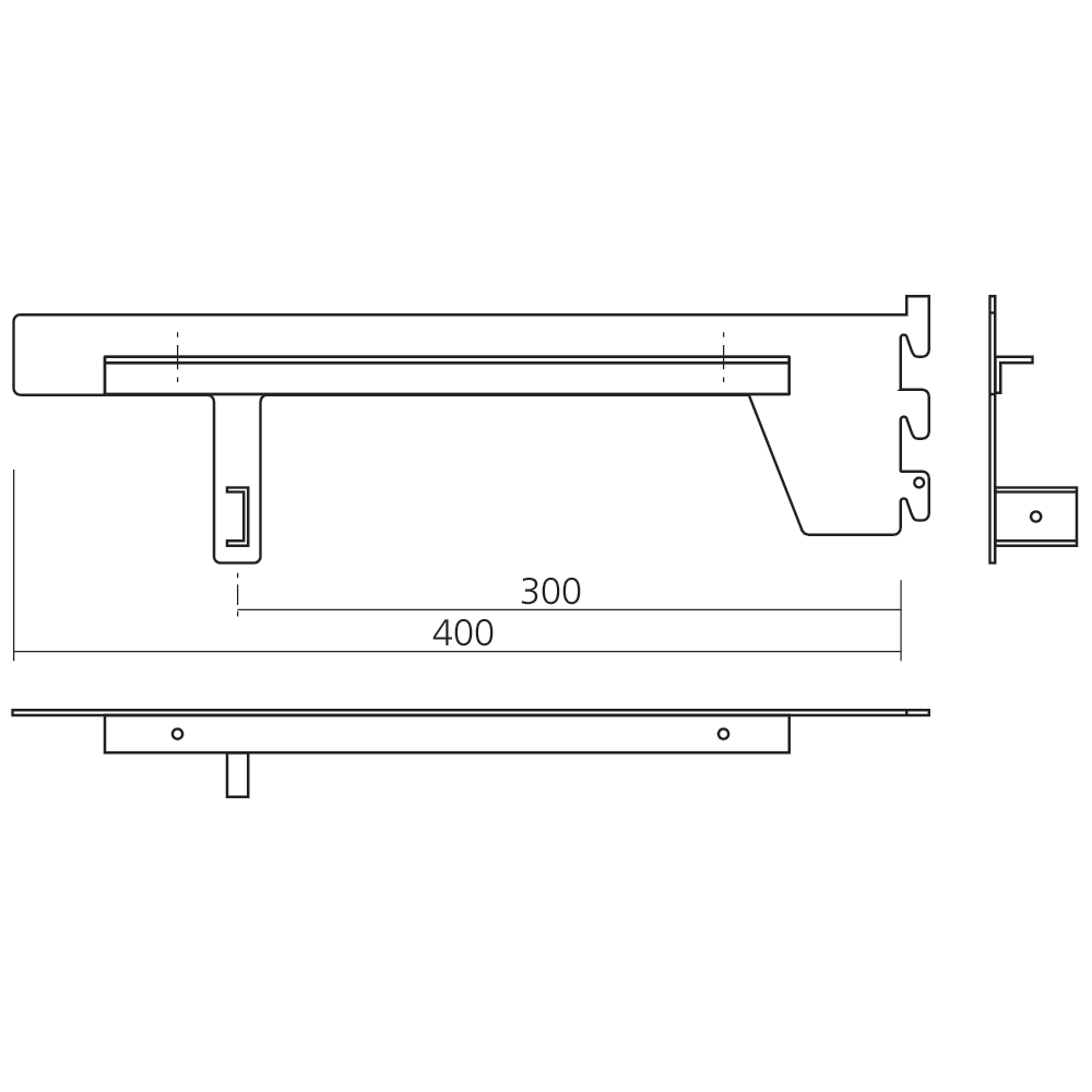 Supports barre de penderie + tablette