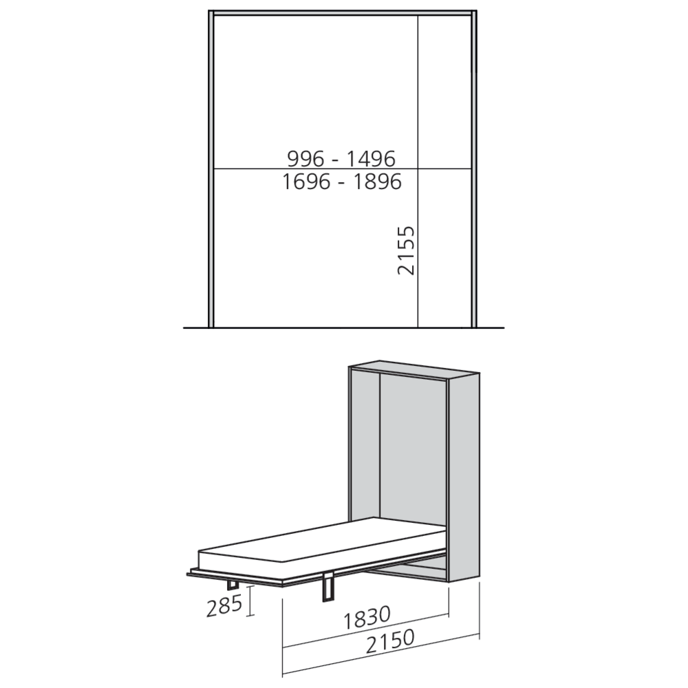Lit abattable vertical