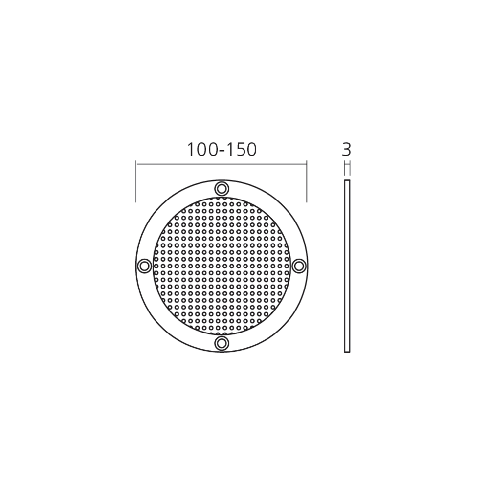 Aérateur rond en applique
