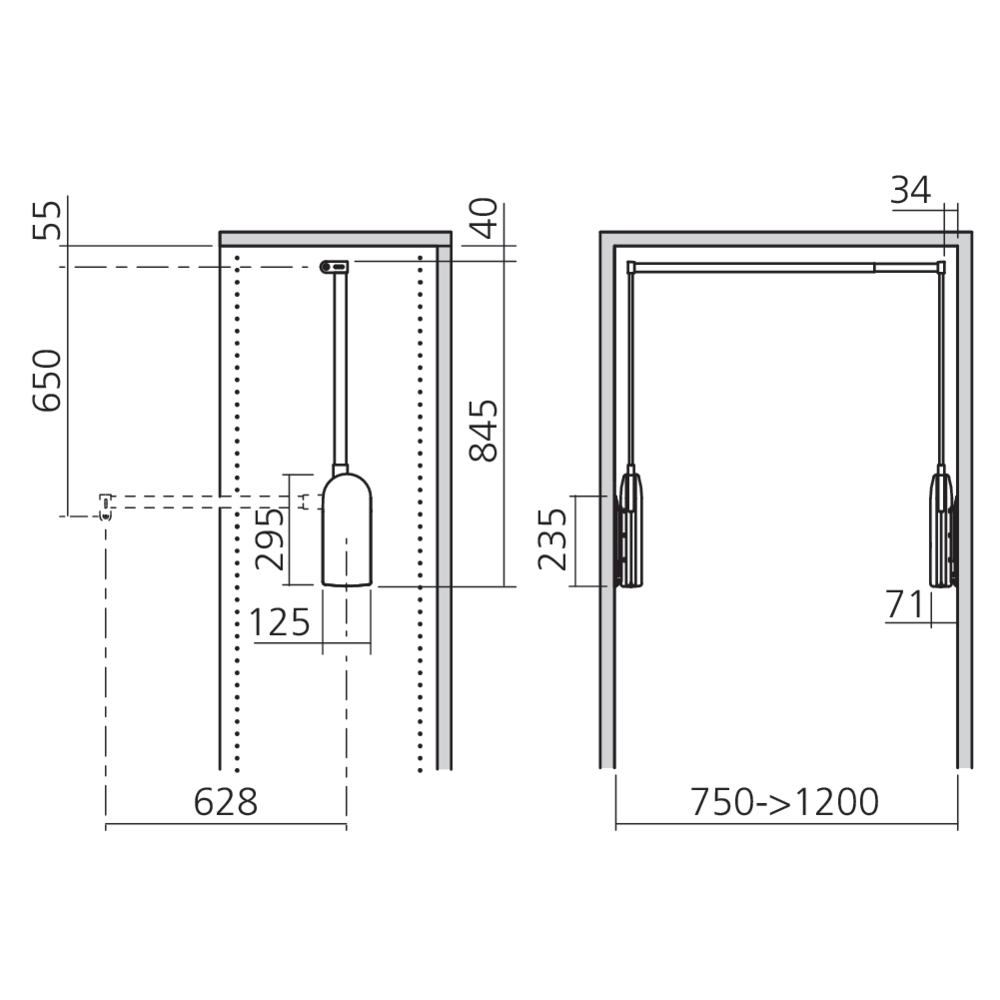 Penderie double électrique 230V