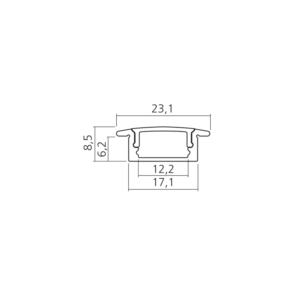 Profil à encastrer 17x8