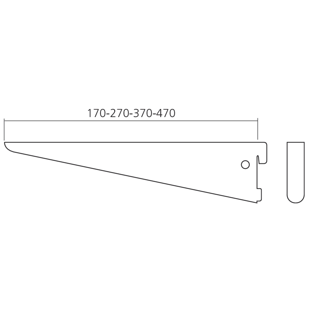 Support pour crémaillère acier double perforation