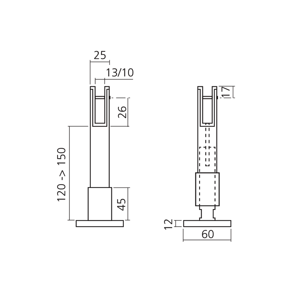 Pied ajustable pour panneau