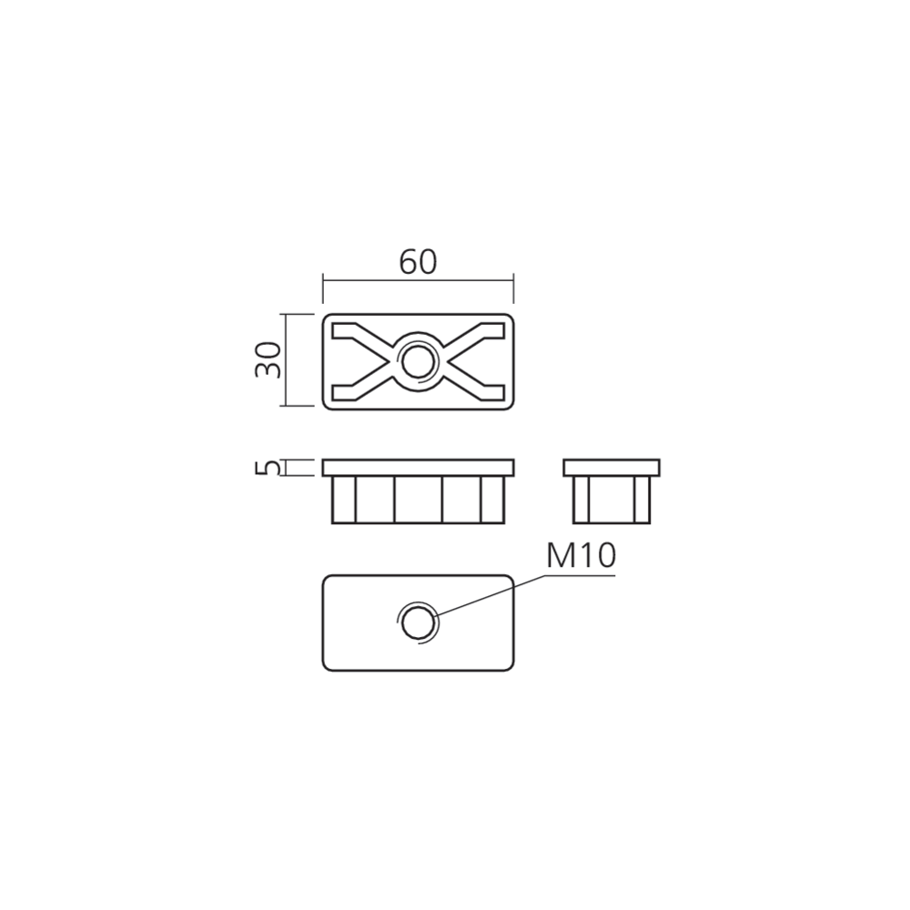 Embout fileté M10