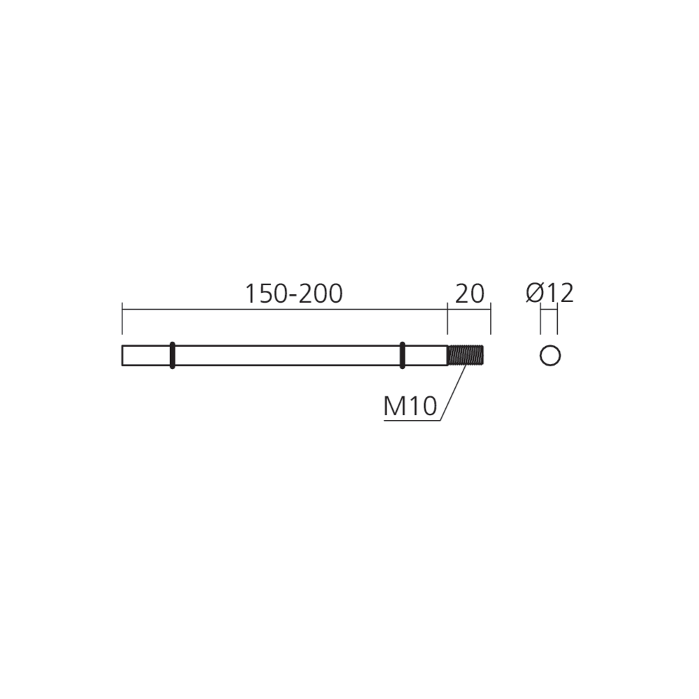 Support droit Concept Plus Ø12 mm