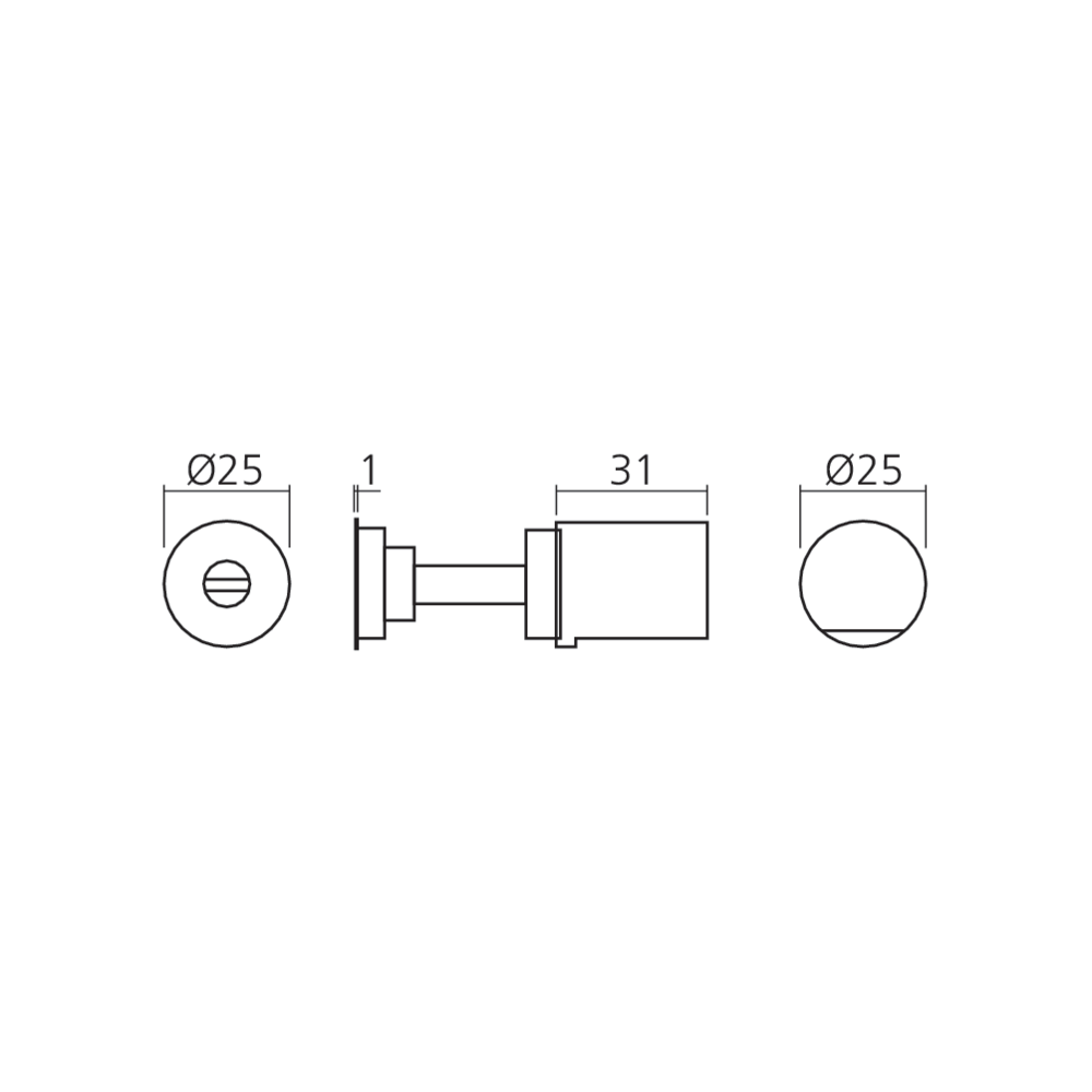 Bouton inox pour serrure