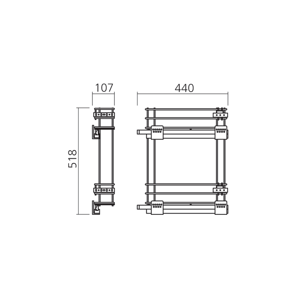 Ensemble coulissant étroit