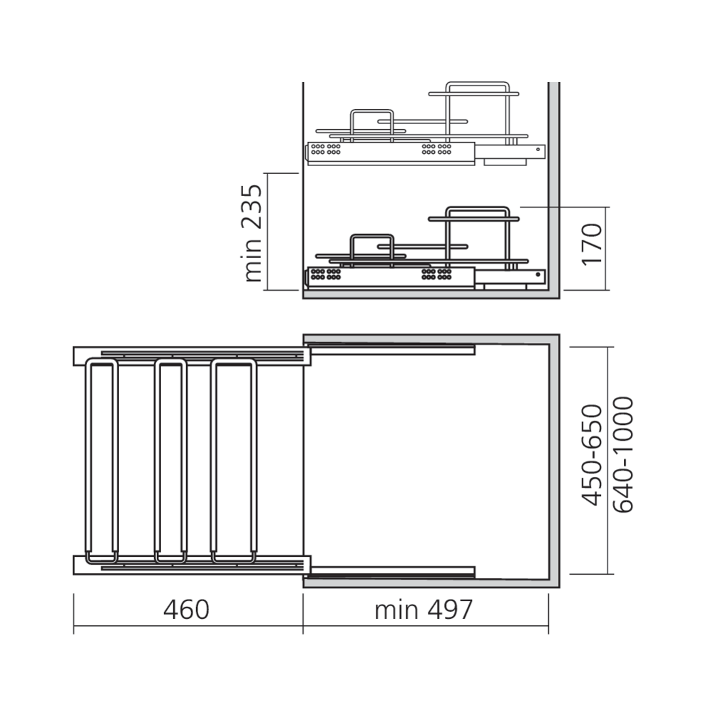 Porte-chaussures avec attaches façade LINÉA