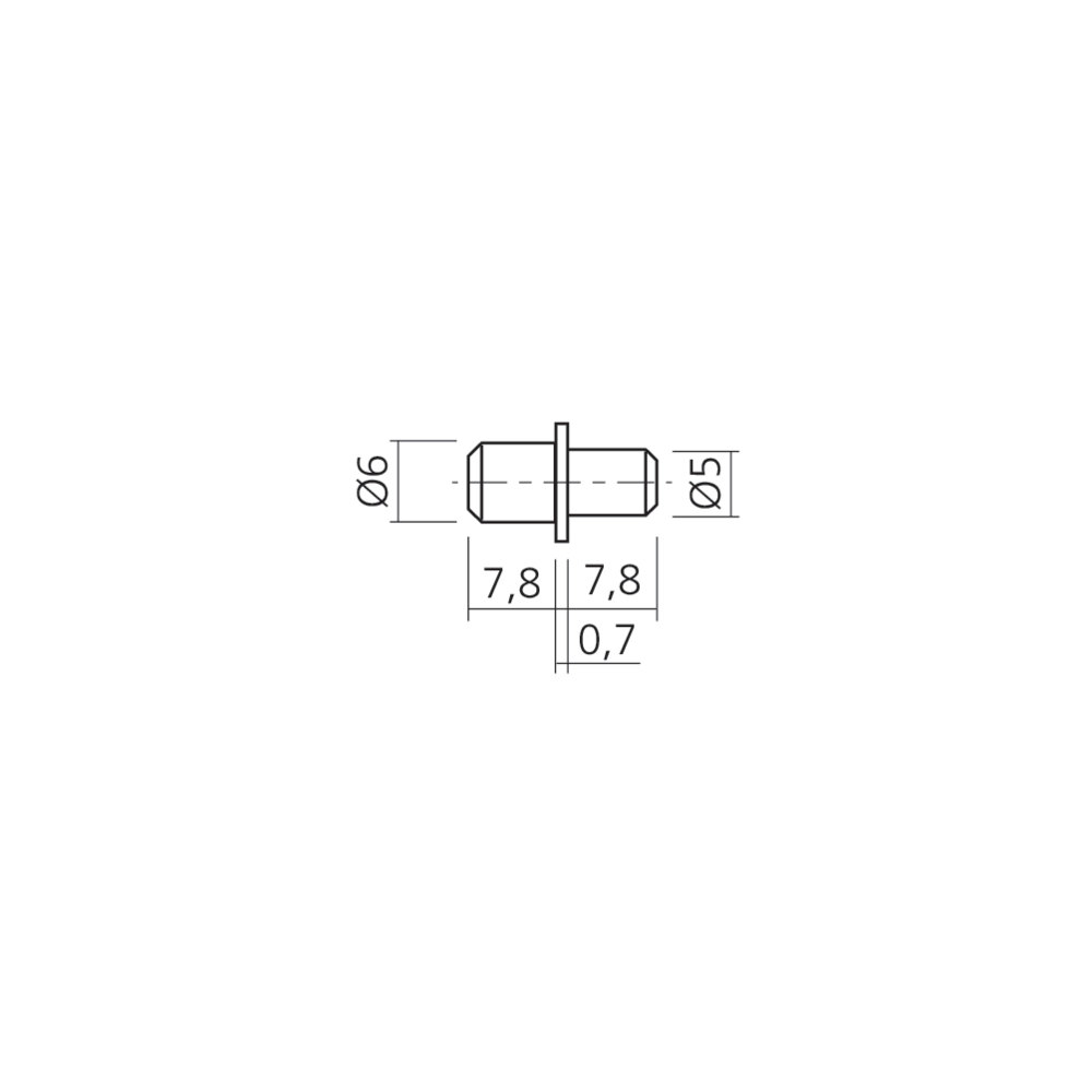 Taquet de rayon Ø5 mm