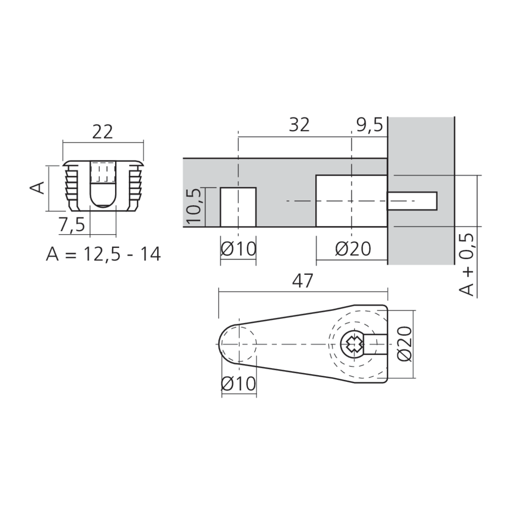 Boîtier excentrique DÉFIX Ø20 + 10 mm