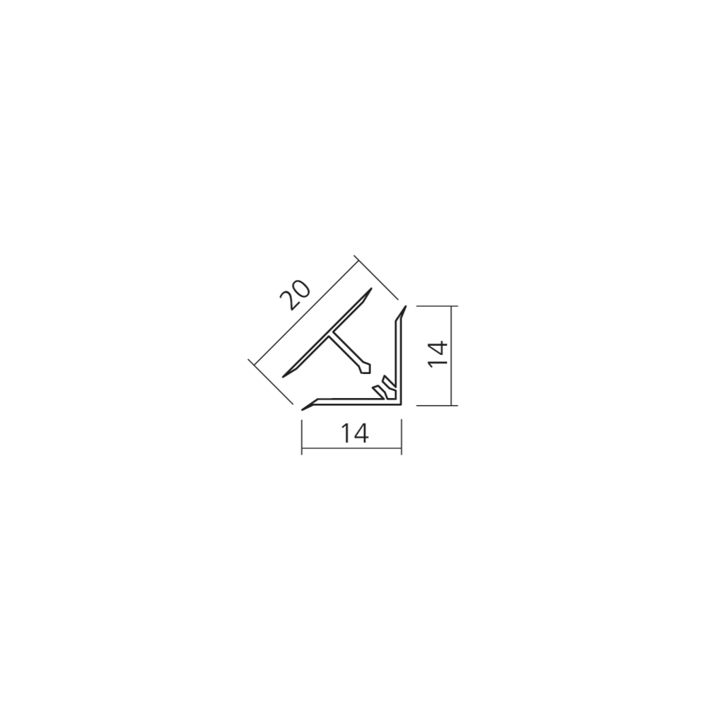 Profil d'angle pour crédence