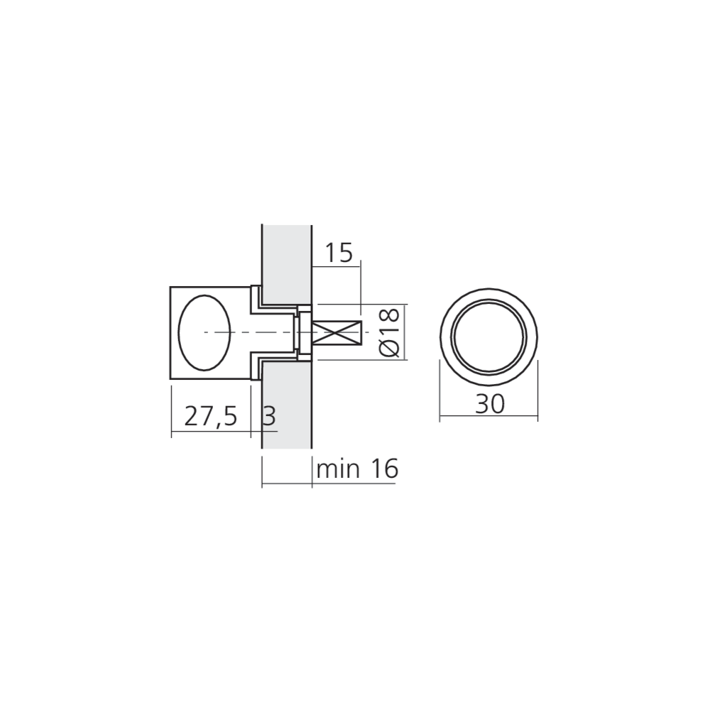 Bouton sans cylindre
