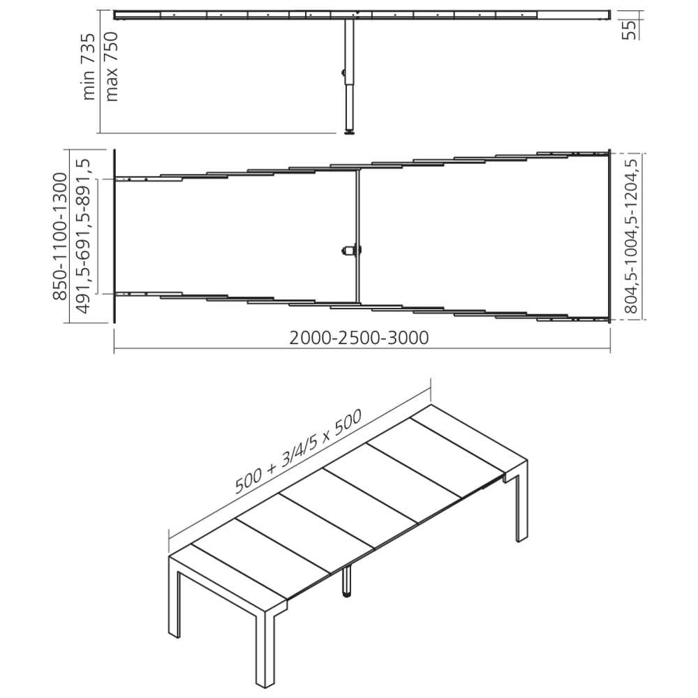 Coulisses de table console SURPRISE