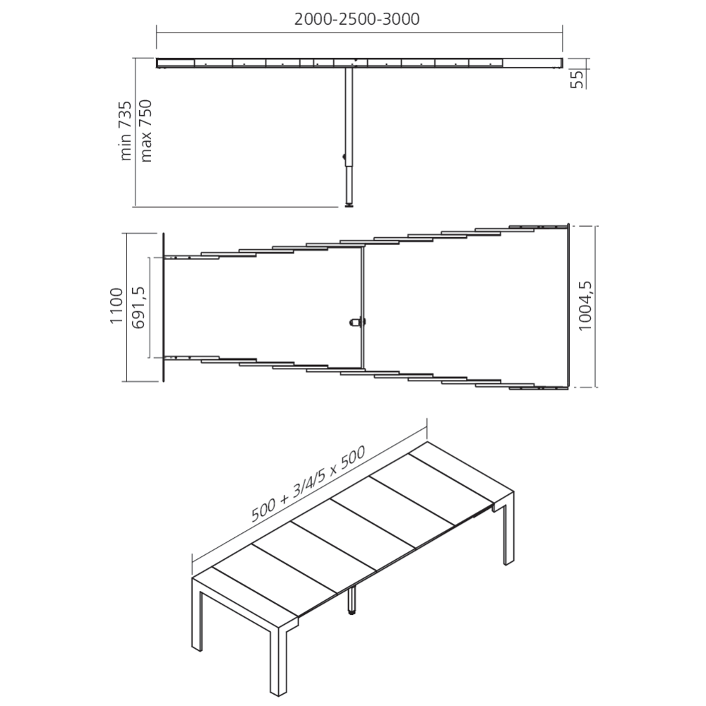 Coulisses de table console SURPRISE