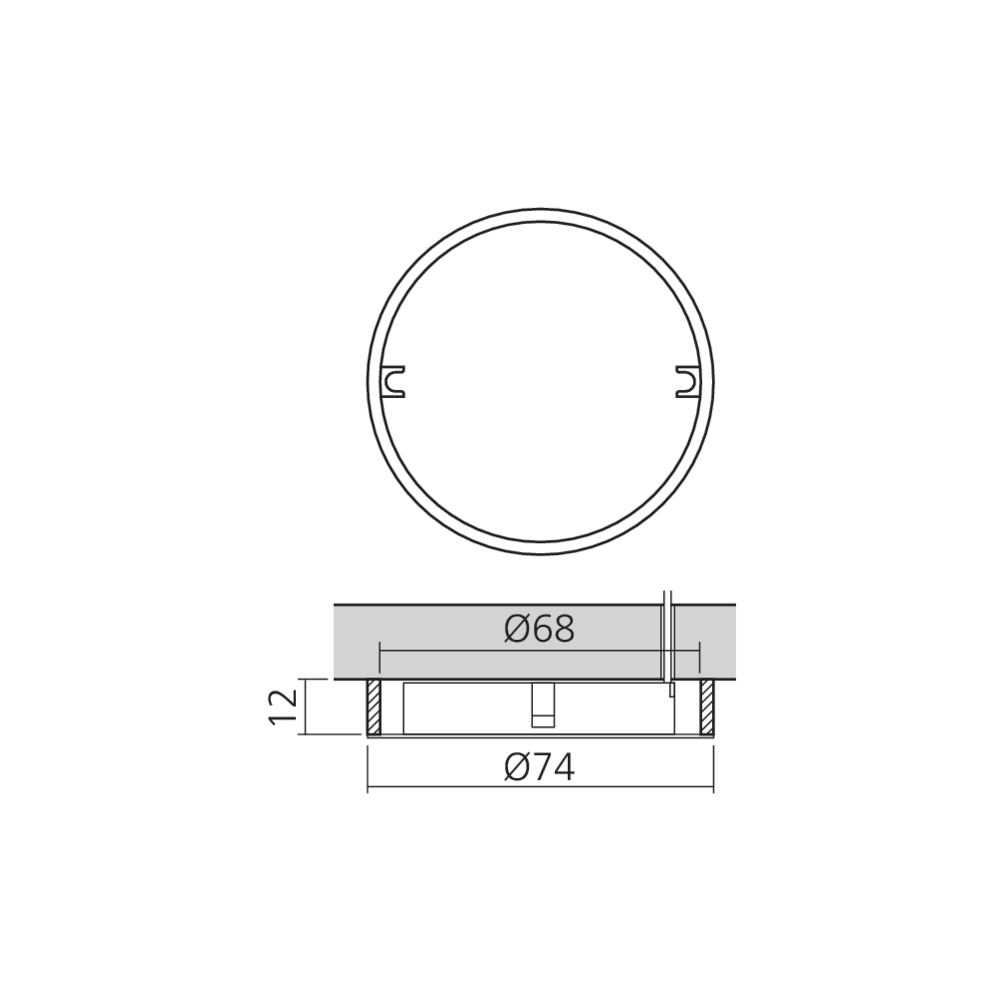 Bague de réhausse pour spot rond Ø68