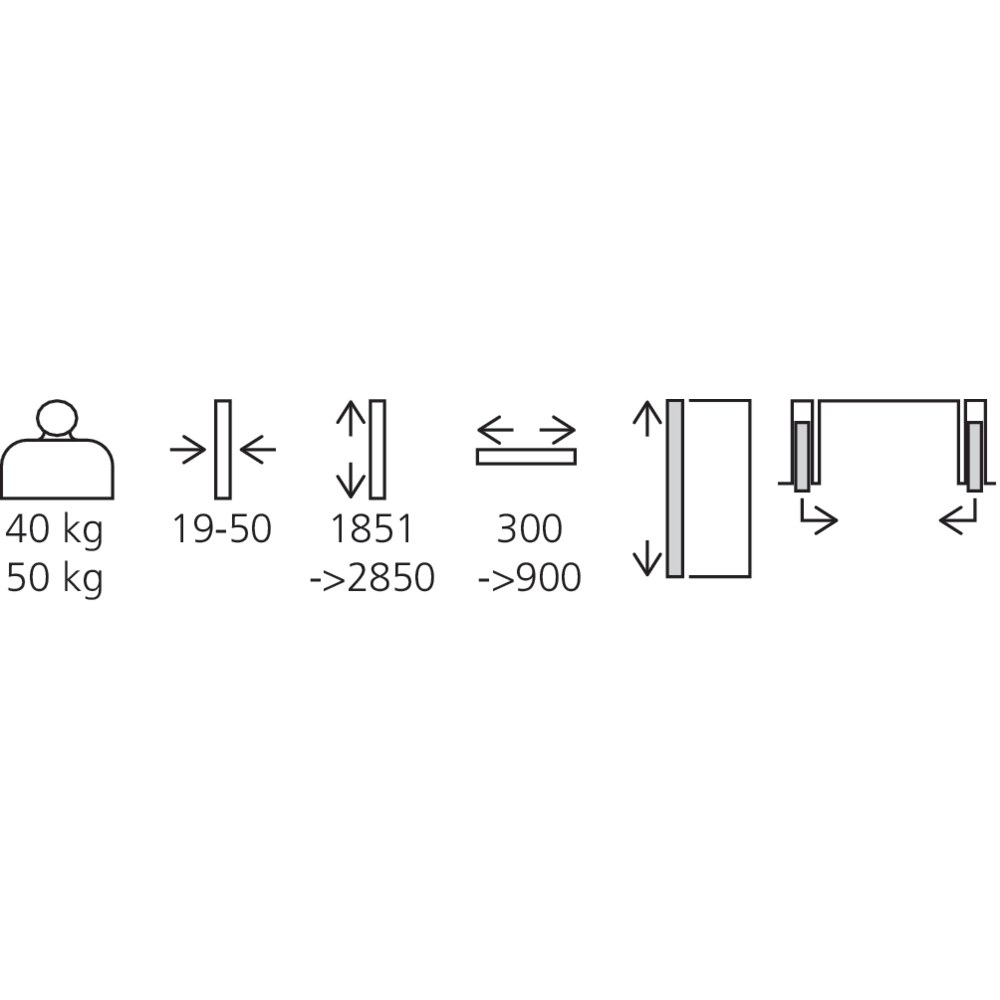 Garniture 1 porte bois Concepta 40/50 kg