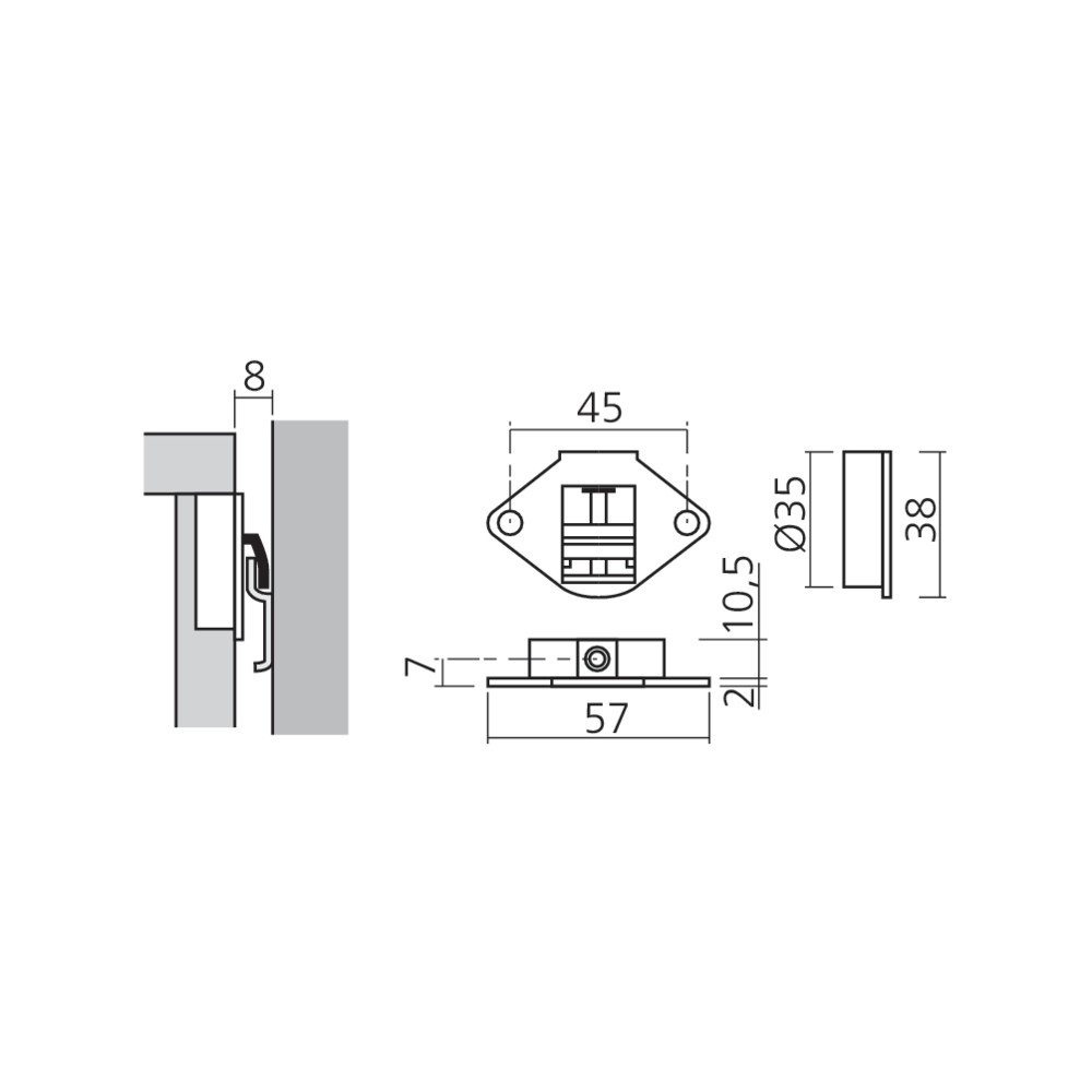 Attache réglable Ø35 mm