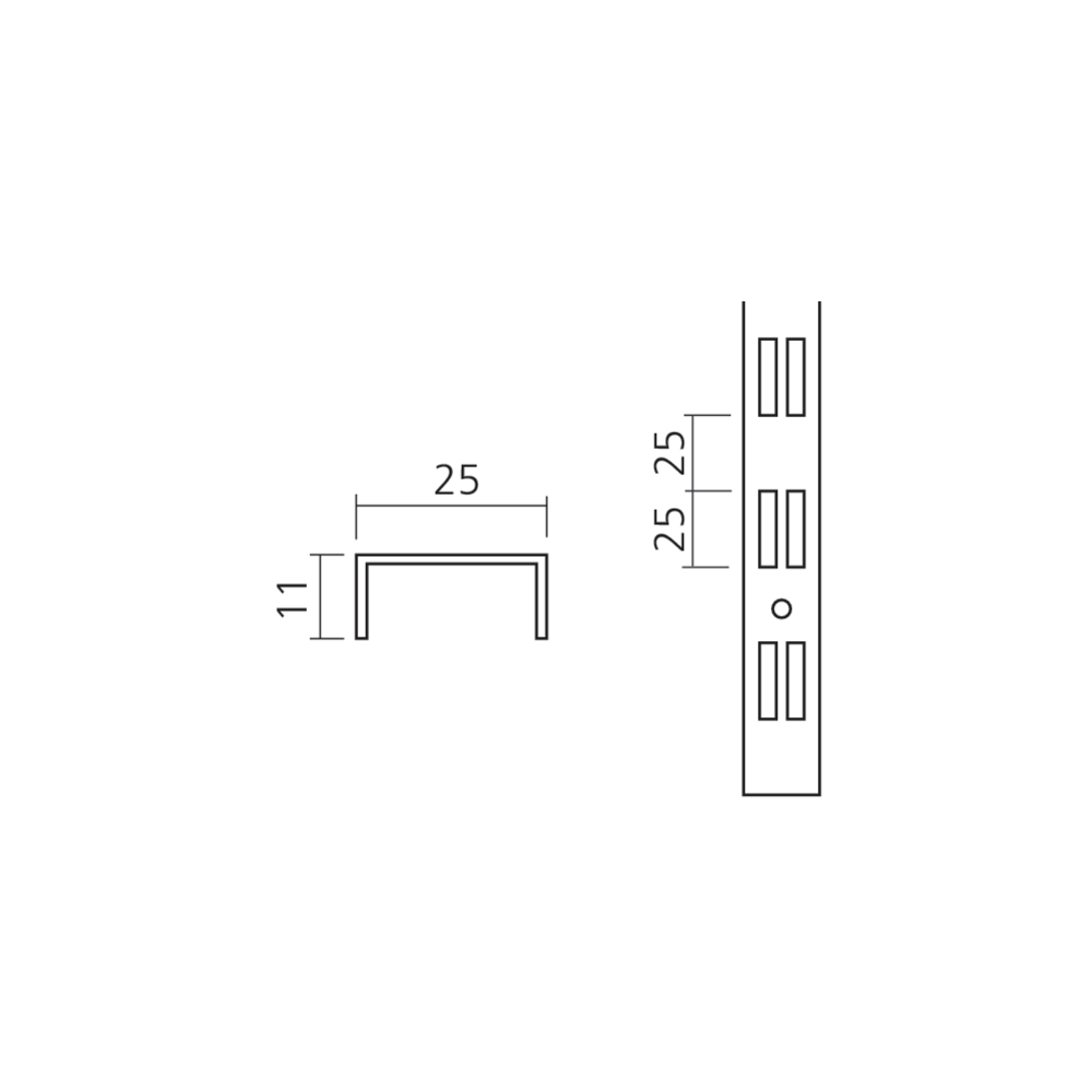 Crémaillère acier double perforation