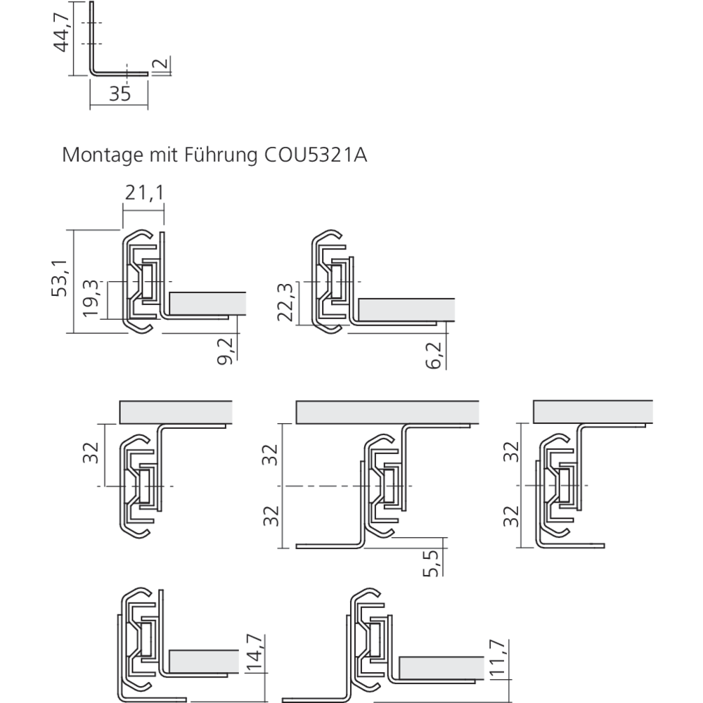 Kit de 2 équerres pour coulisse COU5321
