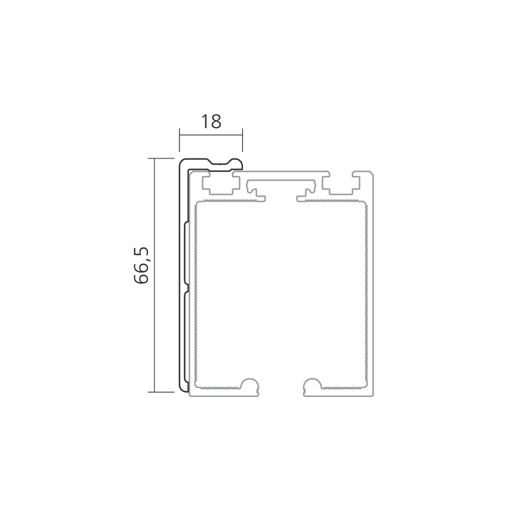 Profil de fixation en applique PS65