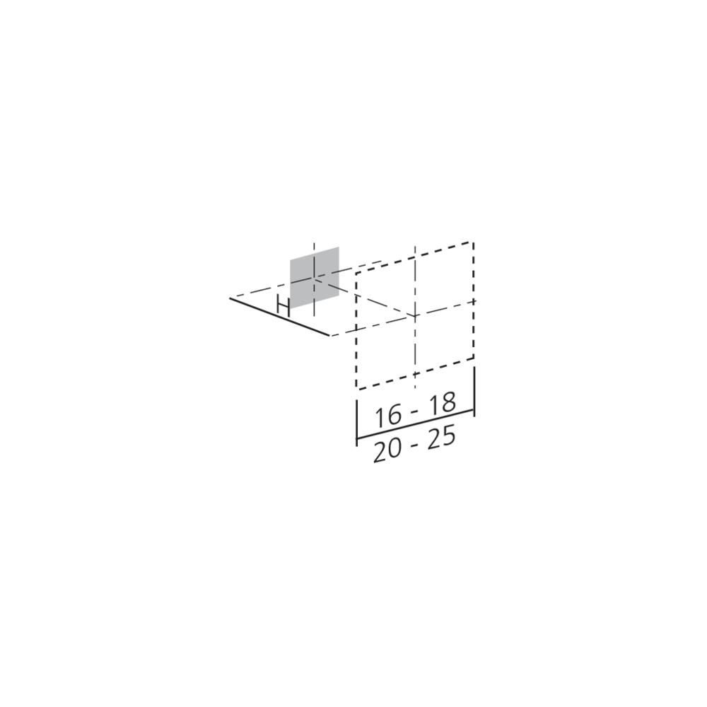 Bouton carré encoche