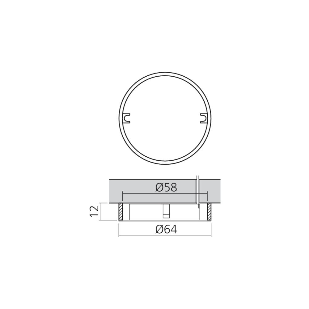 Bague de réhausse pour spot rond Ø58