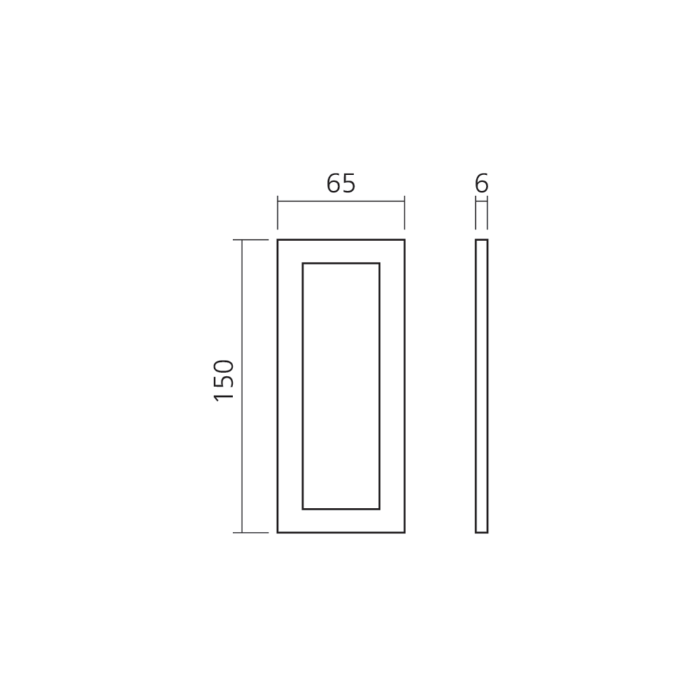 Poignée rectangle pour porte coulissante