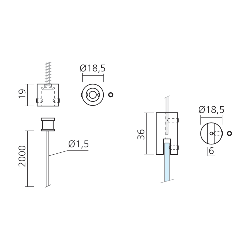 Kit de suspension pour panneau de 6 mm