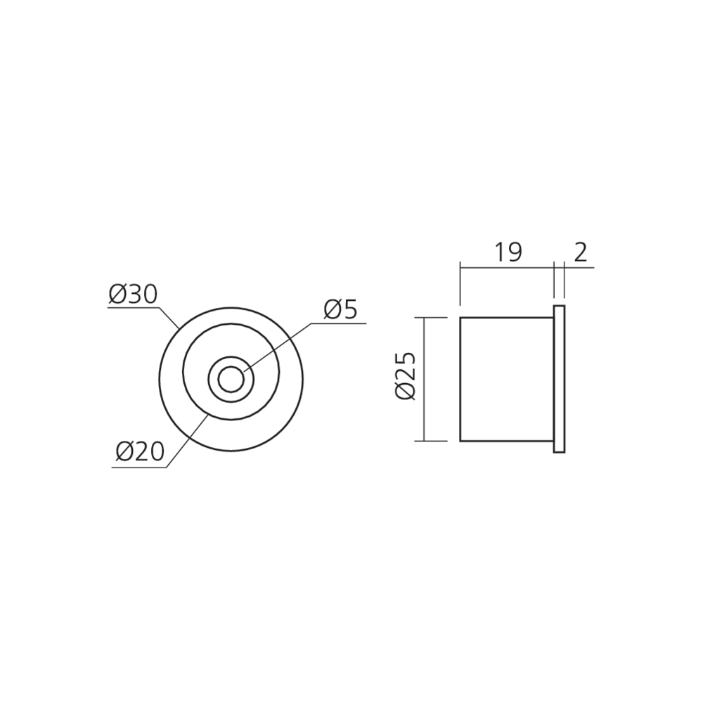 Bouton de tirage inox pour porte coulissante