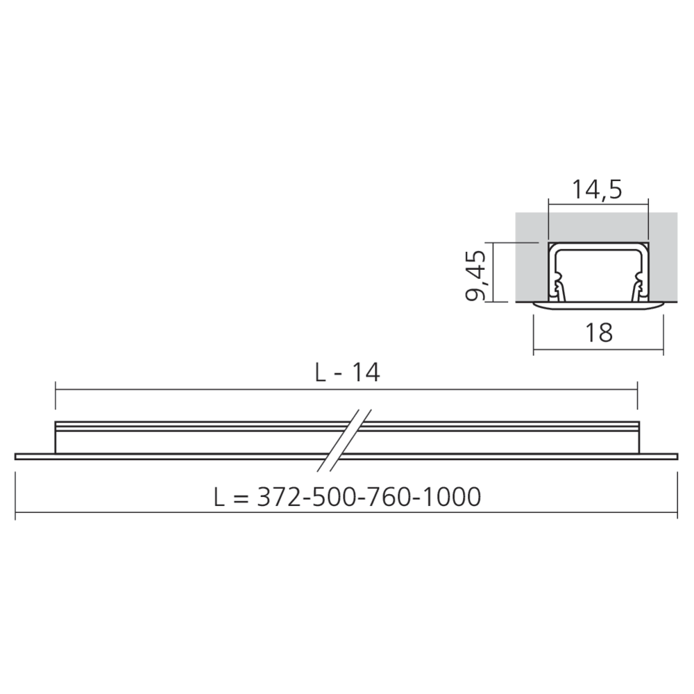 Réglette LED blanc ajustable à encastrer 12 V