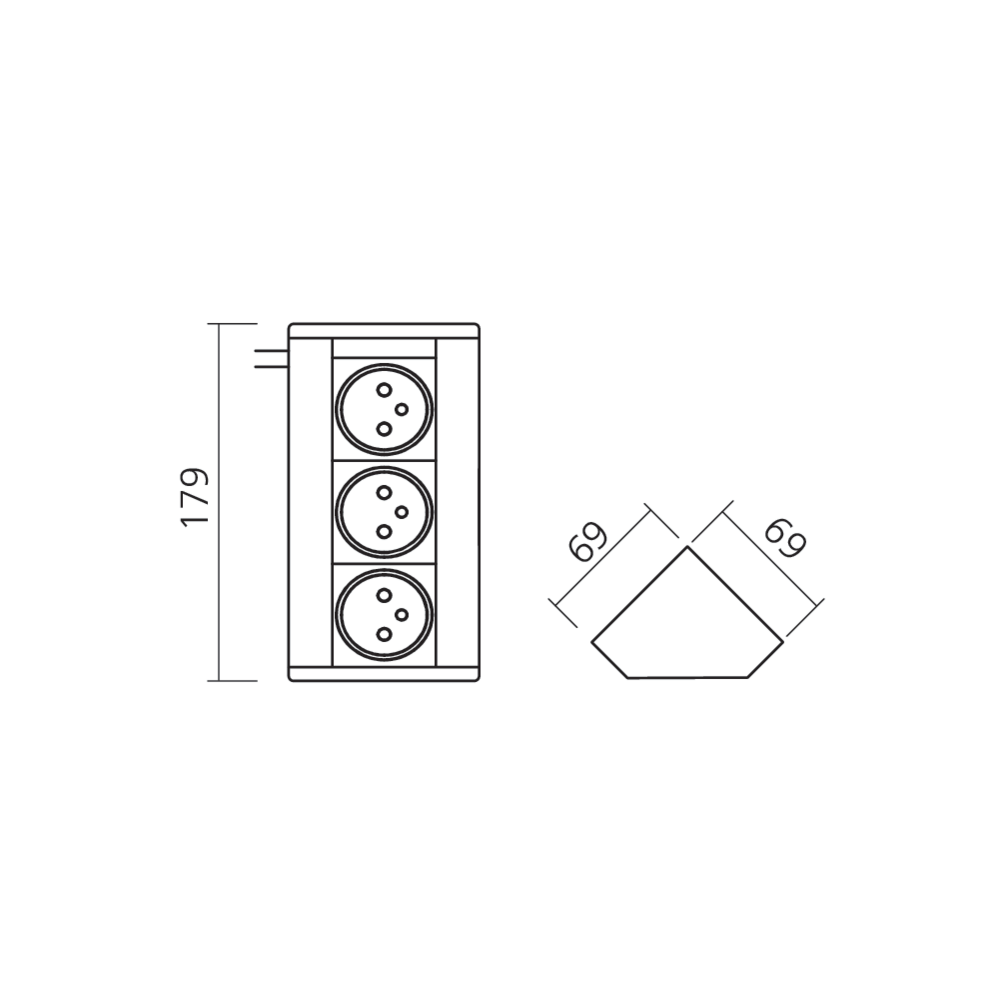 Bloc d’angle 3 prises