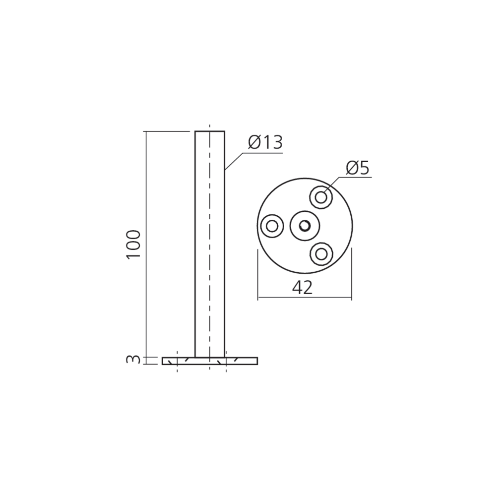 Pied support pince verre