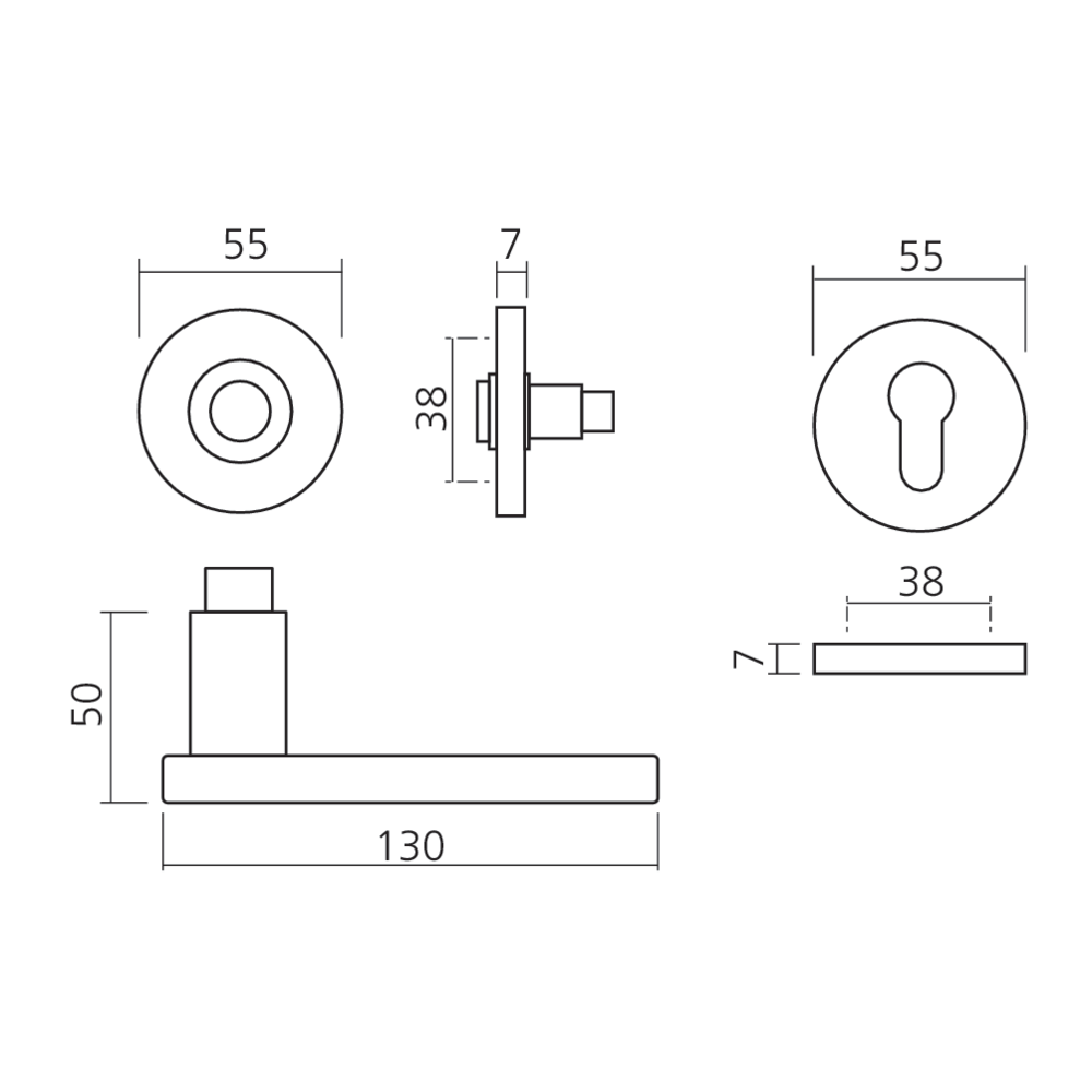 Ensemble sur rosace ronde 1003
