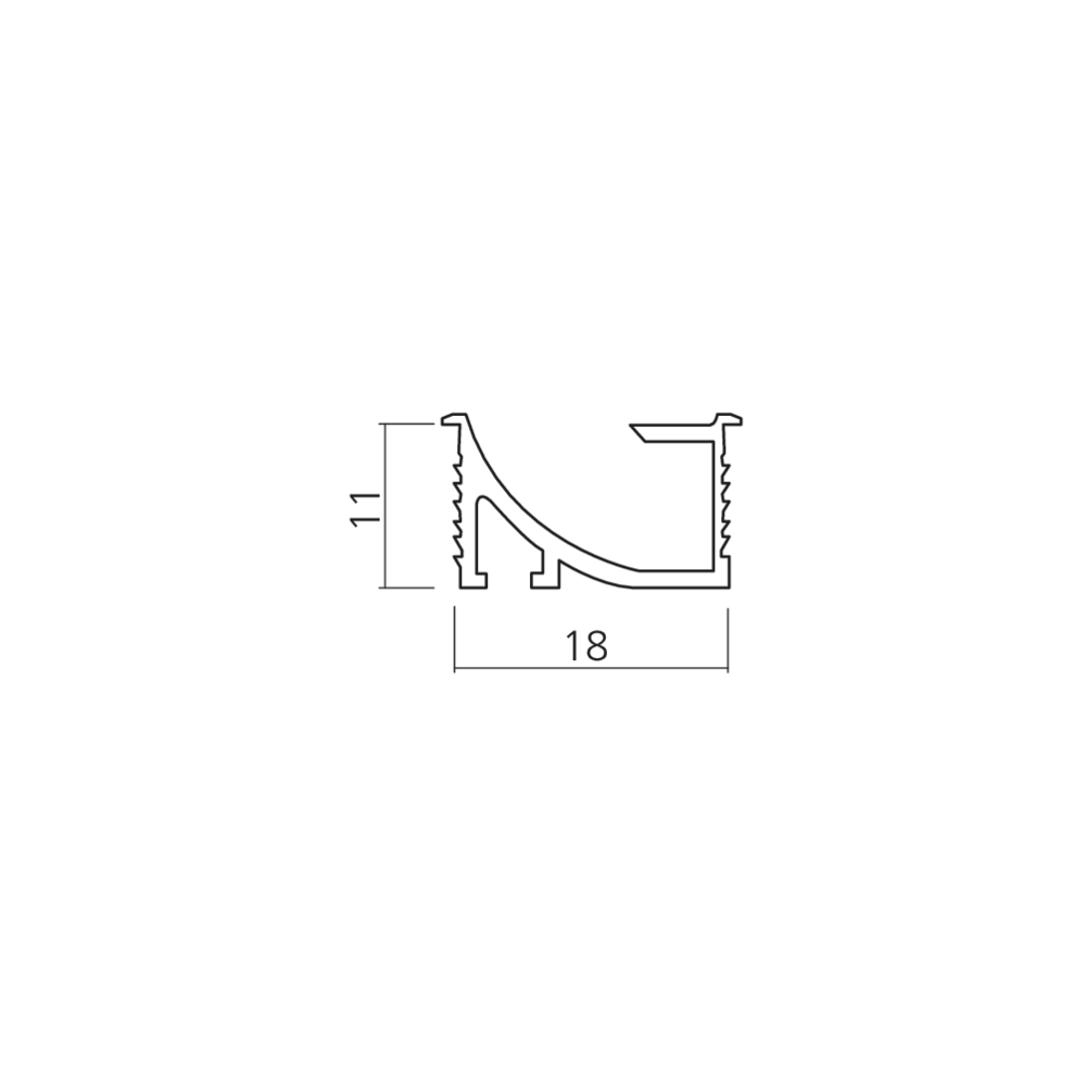 Profil à encastrer pour éclairage indirect