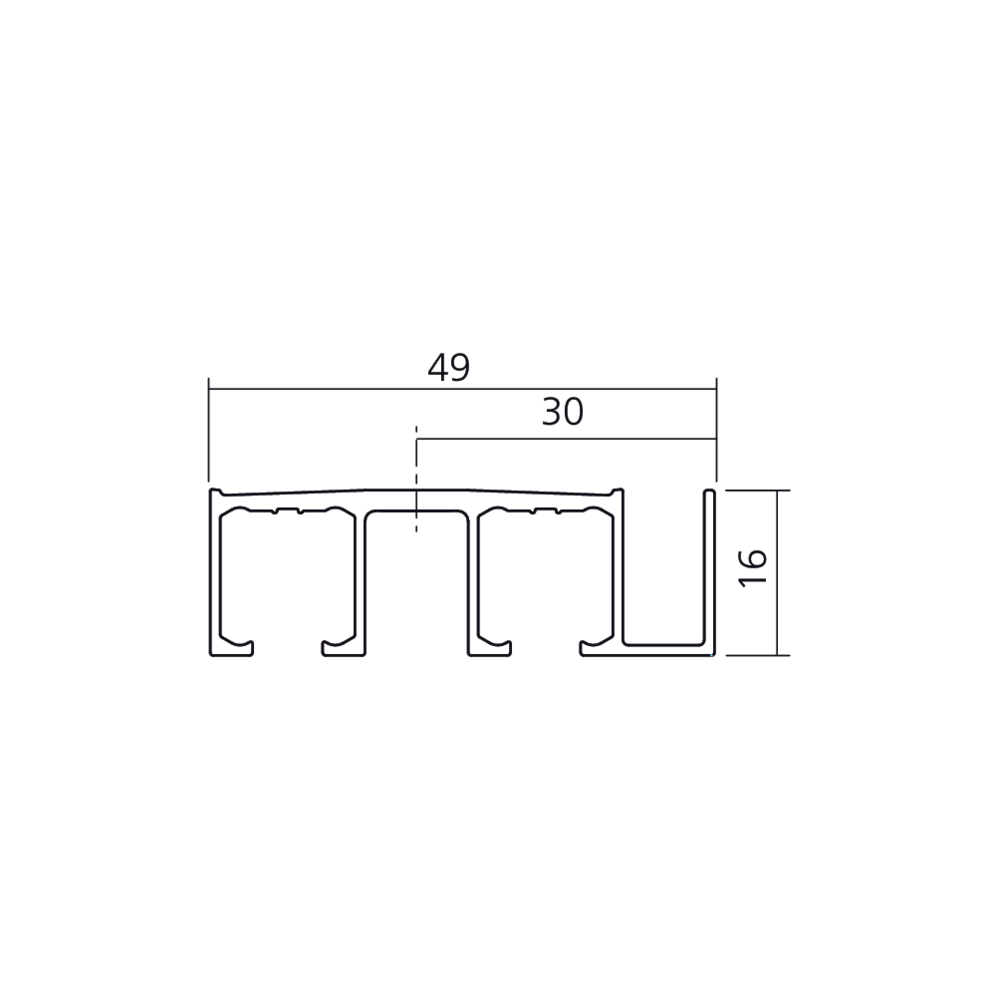 Rail double en applique Clipo 16