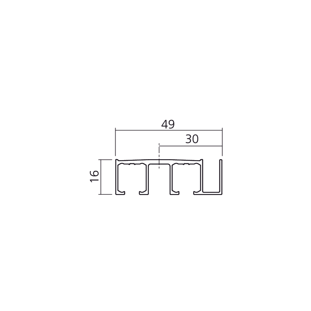 Rail double en applique Clipo 16
