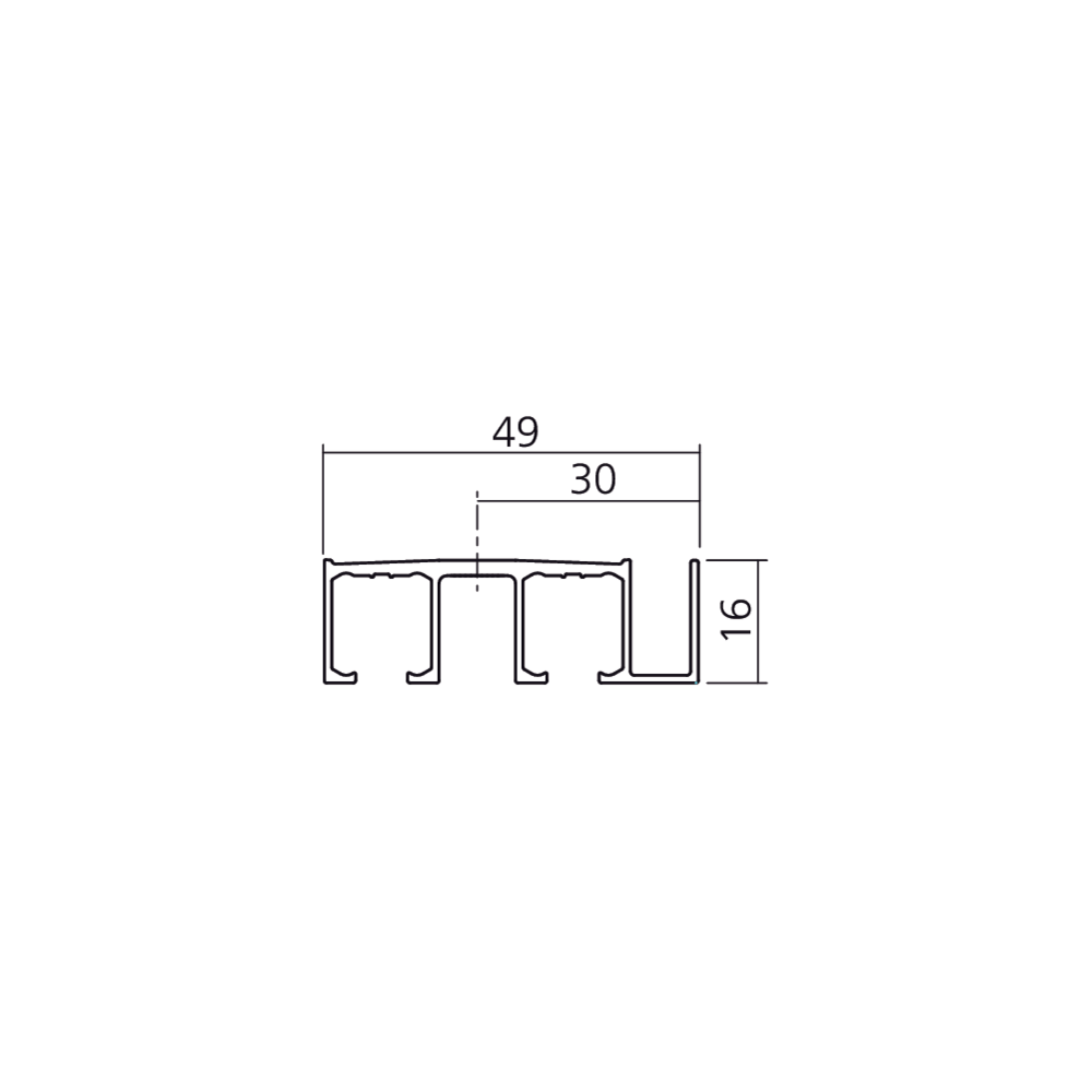 Rail double en applique Clipo 16