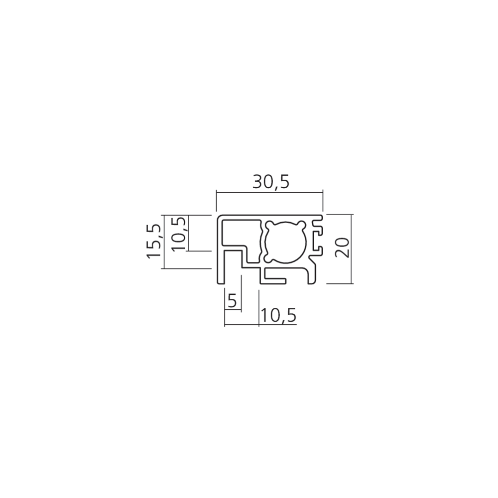 Profil vertical pour cadre de porte PS48