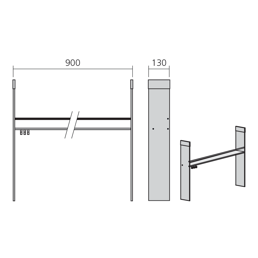 Etagère pour fond de crédence MODULAR 900 mm