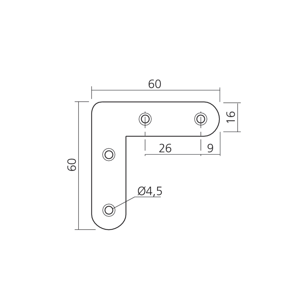 Equerre plate