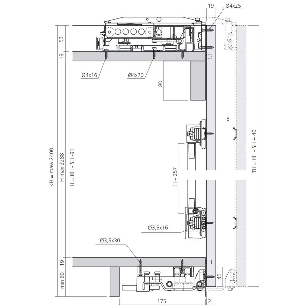 Garniture Frontino 40 pour 2 portes
